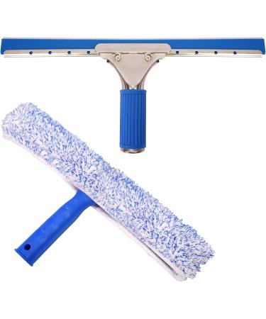 TRIXES Window Cleaning Kit Squeegee and Microfibre Window Cleaner - Car Cleaning Kit - 2-in-1 Combi Non-Streak Glass Scrubber and Rubber Wiper - Bathroom & Kitchen Accessories for Home - Buy Online on GoSupps.com