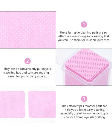 Beaupretty 600pcs Glue Cleaning Pads - Cotton Fabric Wipes for Eyelash Extensions Makeup Removal & Manicure - Pink | International Shipping Available - Buy Online on GoSupps.com
