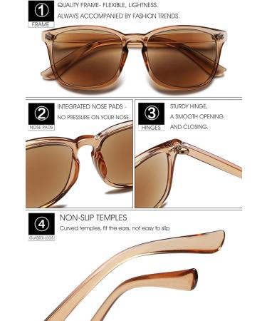 Vevesmundo Reading Glasses with UV Protection - Stylish Transparent Brown Sunglasses for Men & Women - Optimal Visual Aid for Sunny Days - Buy Online on GoSupps.com