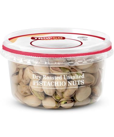 Tropgo Roasted Unsalted Pistachios 180g - Pistachio Nuts in Resealable and Recyclable Tub - Wholesome Trail Mix with Fibre Protein and Essential Minerals - Healthy Snacks for All Ages