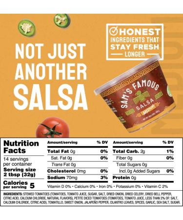 Sam's Famous Salsa 3 Pack - Authentic Tarahumara Recipe | Gluten Free with Fresh Ingredients | Medium Heat - 1lb (Pack of 3) - Buy Online on GoSupps.com
