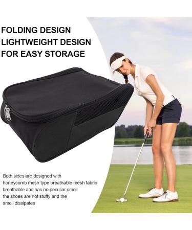 Premium Foldable Golf Shoe Travel Bag Splash-Proof Dustproof Scratch-Resistant Breathable | Ideal for Golf Exercises & Leisure Sports (Black) - Buy Online on GoSupps.com