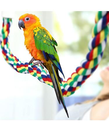 Weewooday 2-Piece Bird Rope Perches Set - Climbing & Bungee Toy for Parrots, Parakeets, Cockatiels - 21.6 Inch - Buy Online on GoSupps.com