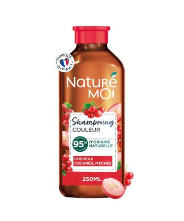 Naturé Moi - Sulfate-Free Color Shampoo - Care for Colored and Highlighted Hair - Redcurrant, Organic Grape Seed Oil - 95% Natural Origin - 250 ml - Made in France