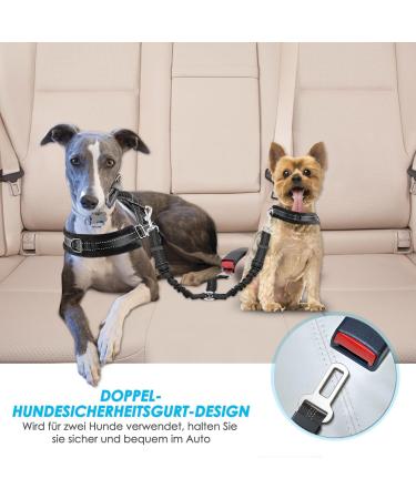 Slowton 2-in-1 Dog Car Seat Belt - Durable Adjustable Tangled-Free Elastic Safety Harness for Small & Medium Dogs - Reflective Design for Safe Travels - Buy Online on GoSupps.com