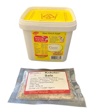 Buy Maggi Clear Meat Soup 900g & Wendlers Herb Salt 50g - International Shipping Available - Buy Online on GoSupps.com