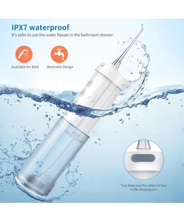 NewWay Portable Water Dental Flosser - Rechargeable Oral Irrigator with 4 Tips Waterproof Teeth Cleaner for Home & Travel - Buy Online on GoSupps.com