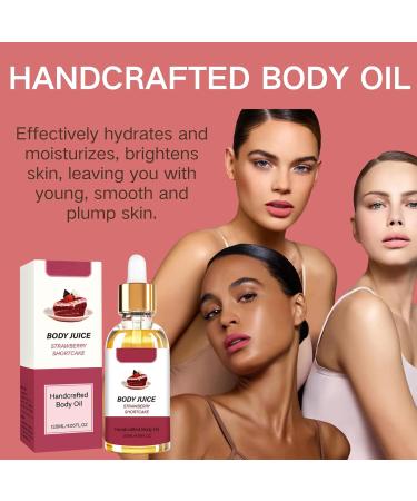 Strawberry Shortcake Body Oil Handcrafted Body Oil Body Juice Oil Body Moisturiser Facial Oil Body Oil for Dry Skin Hydrating & Nourishing Skin Firming Relaxation Fresh Smell - Buy Online on GoSupps.com