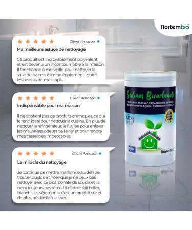 Nortembio Bicarbonate de Soude 6 Kg 100% Naturel pour Nettoyage Multi-usage. Sans Aluminium. limine Odeurs et Salet . Cuisine Salle de Bain Textiles. E-Book Inclus - Buy Online on GoSupps.com