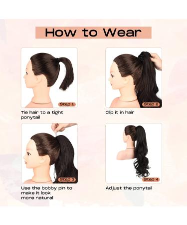SEIKEA Ash Brown Platinum Blonde Ponytail Extension 24 Inch 140g - Curly Wavy Synthetic Hairpiece for Women - Buy Online on GoSupps.com
