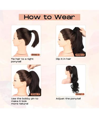 SEIKEA 16 Inch Ash Blonde Ponytail Extension | Wavy Curly Hairpiece with Jaw Clip | Synthetic Ponytail Hair Extension - Buy Online on GoSupps.com
