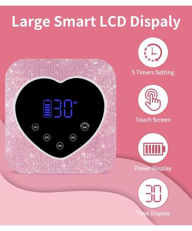 Buy UV Light for Nails - 74W Cordless Rechargeable Nail Lamp for Fast Drying | 5 Timer & Touch Control | Perfect for Salon & Home Use - Buy Online on GoSupps.com