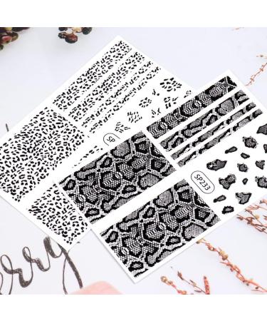 12 Nail Stickers Decals 3D Self Adhesive Variety Pack - Black Panther Snake Tiger Cow Zebra Print - Designer Acrylic Nail Decoration - Salon Accessories Sticker Set - Black Color - SP222-233 - Buy Online on GoSupps.com