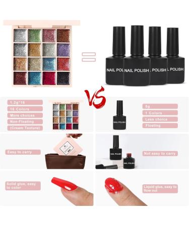 16 Colors Glitter Gel Nail Polish Solid Gel Polish Shiny Black Silver Pink Blue Purple Gel Polish Kit UV LED Soak Off Nail Gel - (Color: 6) - Buy Online on GoSupps.com
