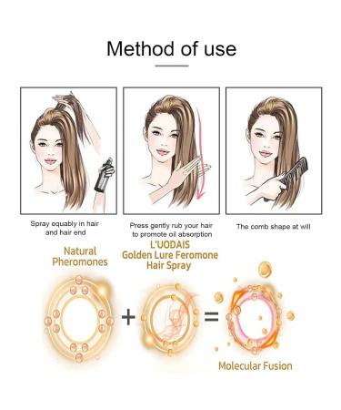 L'UODAIS 220ml Golden Lure Pheromone Hair Spray Long-Lasting Hair Perfume Oil and Hair Perfume for Women - Buy Online on GoSupps.com