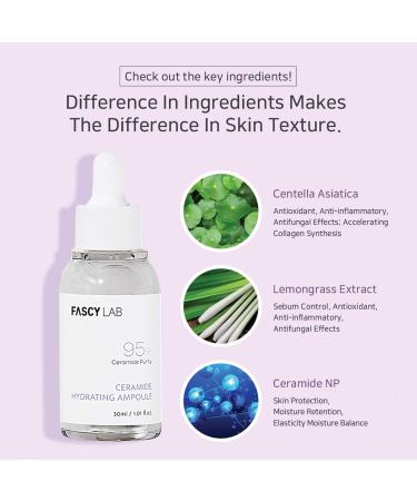 FASCY Lab Ampoule Korean Moisturizer - Cermaide Ampoule For Sensitive Skin Hypoallergenic Safe Ingredients Made In Korea (30 ml / 1.01 fl.oz) - Buy Online on GoSupps.com