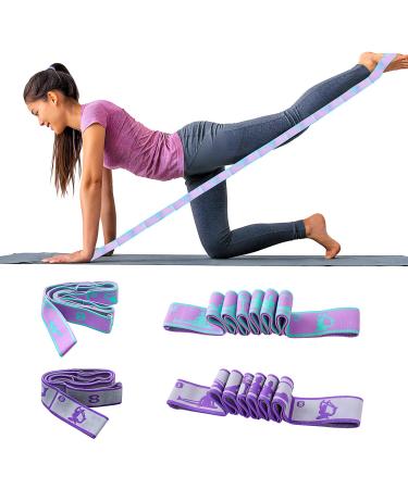 2 pieces Yoga Stretching Band Yoga Block Yoga belt with 8 loops resistance bands fitness straps band for effective stretching and yoga training for yoga enthusiasts and athletes