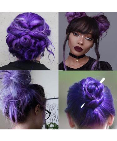 Thick Curly Wavy Hair Bun Scrunchie in Purple | Up-do Synthetic Wig for Women Girls - Buy Online on GoSupps.com