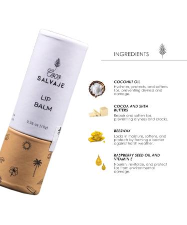 Natural Hydrating Lip Balm | Vegan Lip Care Treatment & Moisturizer for Dry & Cracked Lips with Beeswax & Coconut Oil | Organic Lip Chap Set for Women Men & Kids | 3 Pack (0.35 oz ea.) - Buy Online on GoSupps.com