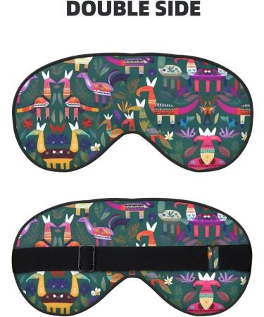 Mexican Otomi Animal Print Unisex Sleep Mask | Double-Sided Eye Mask for Sound Sleep & Skin Care - Shop Internationally - Buy Online on GoSupps.com