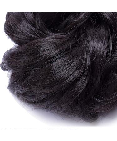 Dark Brown Updo Hairpiece Scrunchie 35g | Ribbon Ponytail Extensions Wavy Curly Messy Bun Chignon | Hair Piece for Stylish Looks - Buy Online on GoSupps.com