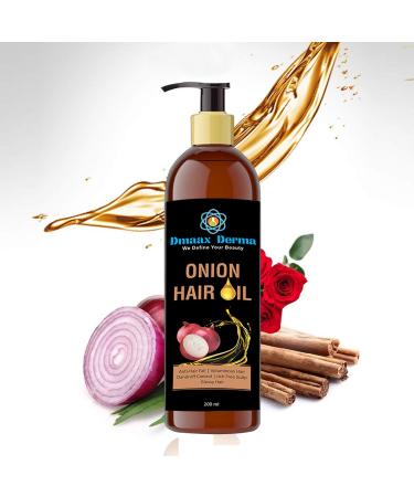 Dmaax Derma Onion Hair Oil | Onion Oil For Hair 200 ML Dark Brownish - Buy Online on GoSupps.com