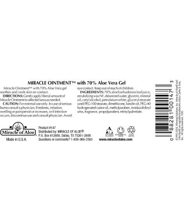 Miracle Ointment - 70% UltraAloe Aloe Vera First Aid Cream | 2oz Jar - Buy Online on GoSupps.com