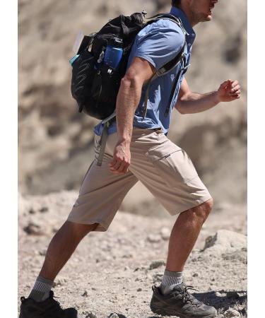 BALEAF Men's Long Hiking Cargo Shorts 13 Inch - Dark Grey | Quick Dry Workout 3/4 Capri Pant - Buy Online on GoSupps.com