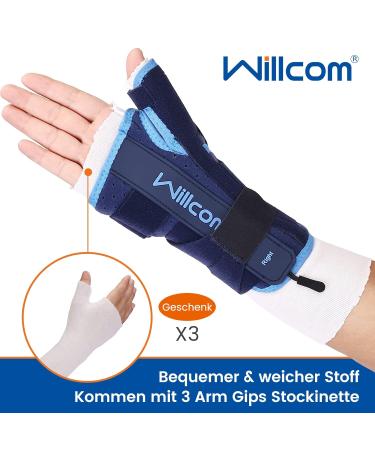 Willcom Thumb Wrist Rail with Metal Stabilizer - Breathable Right Hand Support for Tendinitis Arthritis Carpal Tunnel Relief (Size L) - Buy Online on GoSupps.com