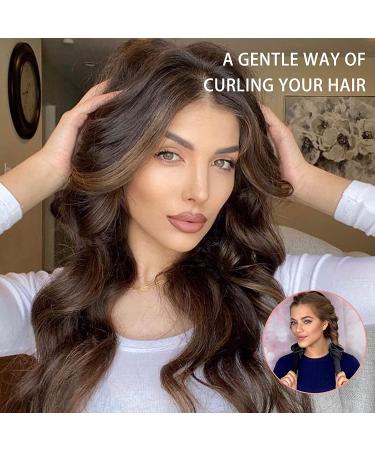 2-Piece Heatless Hair Rollers | No Heat Curls Silk Ribbon Curling Rods | Overnight Foam Curlers for Long & Medium Hair (Black+Leopard) - Buy Online on GoSupps.com