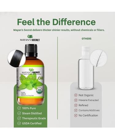 Mayan's Secret USDA Certified Organic Spearmint Essential Oil 100% Pure Glass Bottle - Buy Online on GoSupps.com