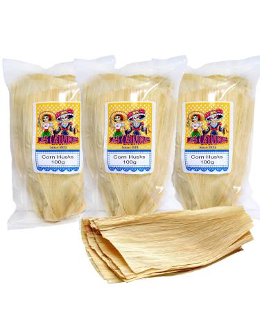 Totomoxtle Corn Husks 100g Approx.(Pack 3) / Authentic Mexican Dried Corn Husks for Tamales Dried Corn Leaves MexGrocer