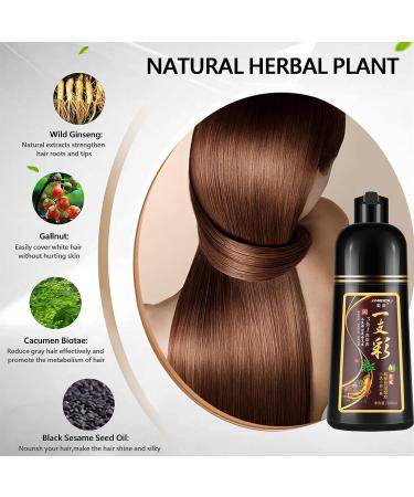 500ml Dark Brown Hair Color Shampoo | Natural Herbal Formula | 3-in-1 Hair Dye | Permanent Coloring in Minutes | 17.6 Fl Oz - For Men & Women - Buy Online on GoSupps.com