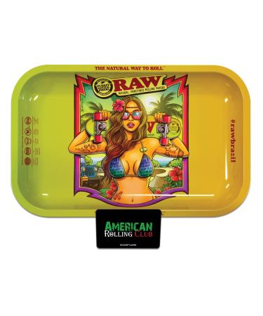 RAW Rolling Tray - Brazil Girl 2 Includes American Rolling Club Scoop Card
