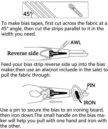 YEQIN Set of 5 Fabric Bias Tape Maker Tools - 6mm, 9mm, 12mm, 18mm, 25mm for DIY Fabric Sewing Quilting Bias Binding - Buy Online on GoSupps.com