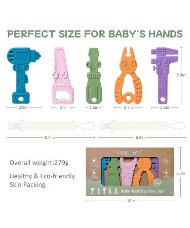 TYRY.HU BPA Free Silicone Baby Teething Toys - 5 Pack | Safe for Babies 0-12 Months | Soft-Textured & Easy to Hold | Baby Molar Teether Toys - Buy Online on GoSupps.com