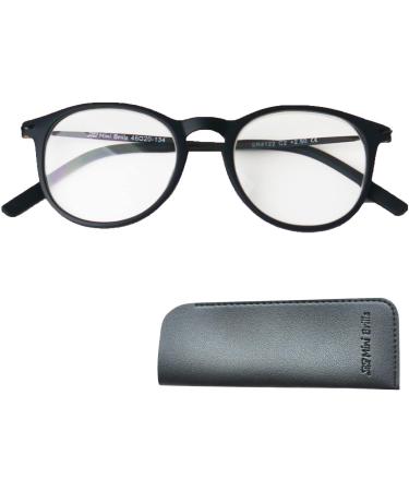 Shop Mini Modern Nerd Reading Glasses | Anti-Glare Blue Light Filter | Large Round Frames | Free Case | Men's 2.0 Diopters - Buy Online on GoSupps.com