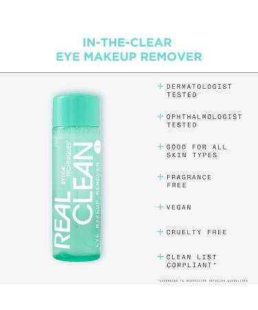 Real Techniques In-The-Clear Eye Makeup Remover - Gentle Vegan Cruelty-Free with Hyaluronic Acid & Vitamin C - 4 fl. oz - Buy Online on GoSupps.com
