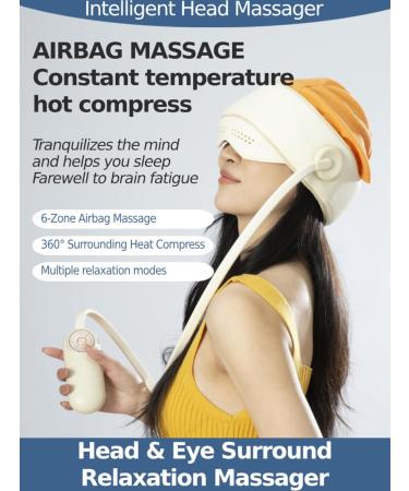 SXHLSeller Electric Head Massager | Portable Scalp Massager with Heat & Multi-Function 3 Hot Compress Levels 4 Massage Zones for Ultimate Head Spa Experience - Buy Online on GoSupps.com