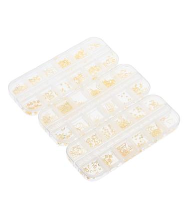 Lurrose 3 Boxes Nail rivets decoration xmas Nail charms nail jewels rhinestones nail art studs manicure decoration nativity decor nail charms for nail art jewelry 3d long box Metal