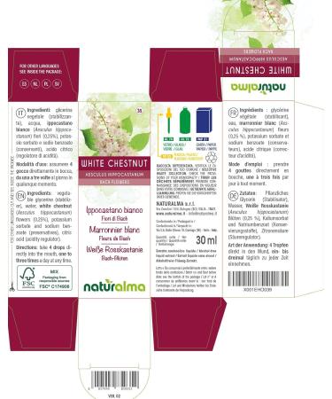 Buy White Chestnut Bach Flower Essence - Alcohol-Free Liquid Drops | Aesculus Hippocastanum | 30ml | Vegan | International Shipping - Buy Online on GoSupps.com