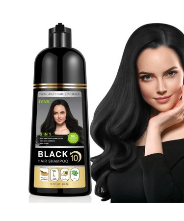 Instant Black Hair Color Shampoo for Gray Hair  IVNIL Natural Hair Dye Shampoo for Women & Man  3-In-1 & Semi-Permanent  Herbal Ingredients & Ammonia-Free  Fast Acting and Long Lasting  13.5 fl oz