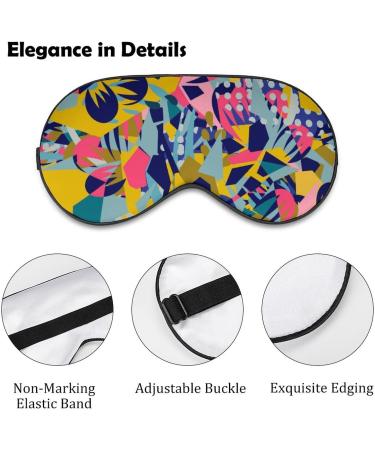 Hand Drawn Abstract Floral Sleep Mask - Adjustable Strap, Blocks Light - Unisex Eye Cover for Sleeping, Travel, and Nap - Buy Online on GoSupps.com