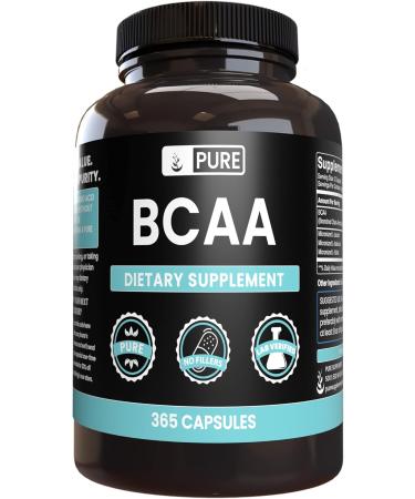 Pure Original Ingredients Acetyl L-Carnitine L-Glutamine and BCAA Capsule Bundle (365 Capsules Each) No Magnesium or Rice Fillers - Buy Online on GoSupps.com
