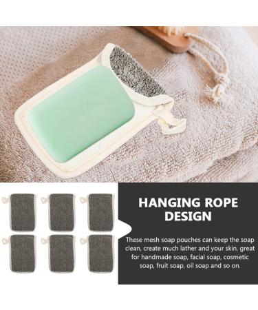 AUTSUPPL 6pcs Black Linen Soap Soap Net Soap Saver Pouches Face Cleaning Net Flax - Buy Online on GoSupps.com