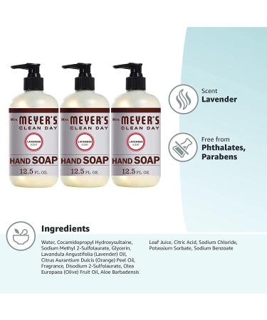 Mrs. Meyer's Lavender Hand Soap 12.5 fl. oz - Pack of 3 | Biodegradable Formula with Essential Oils - Buy Online on GoSupps.com