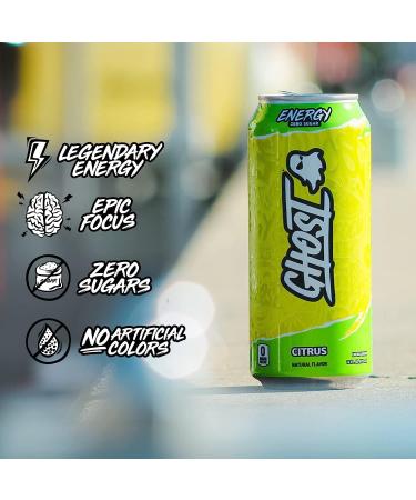 GHOST ENERGY Drink Sugar-Free Energy Drink Energy & Focus & Natural Caffeine L-Carnitine & Soy & Gluten-Free Drink (Citrus 16oz 473ml) (PACK OF 2) (USA IMPORT) - Buy Online on GoSupps.com