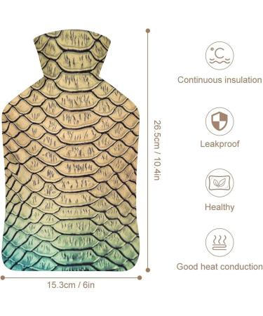 Dragon Scale Hot Water Bottle with Plush Cover | Hand Warmer for Adults & Kids | 26.5x15.3cm - International Shipping Available - Buy Online on GoSupps.com