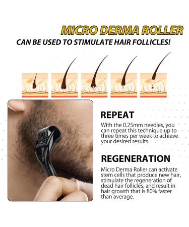 Beard Growth Kit with 0.25mm Beard Roller Beard Growth Serum Hair Growth Kit for Men Thickening and Strengthening for Hair Growth and - Buy Online on GoSupps.com