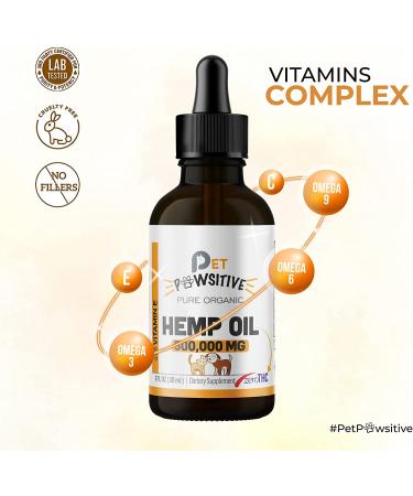 Pet Pawsitive Hemp Oil for Dogs and Cats - 2 Pack - Organic Hemp Drops with Omega 3 6 9 - Hip and Joint Support - Buy Online on GoSupps.com